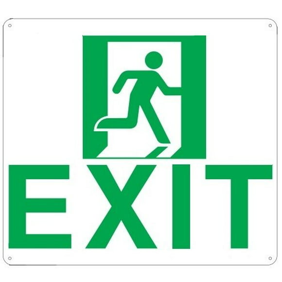 Fire Exit Signs or Sticker Running Man Left Arrow Indoor Outdoor Waterproof